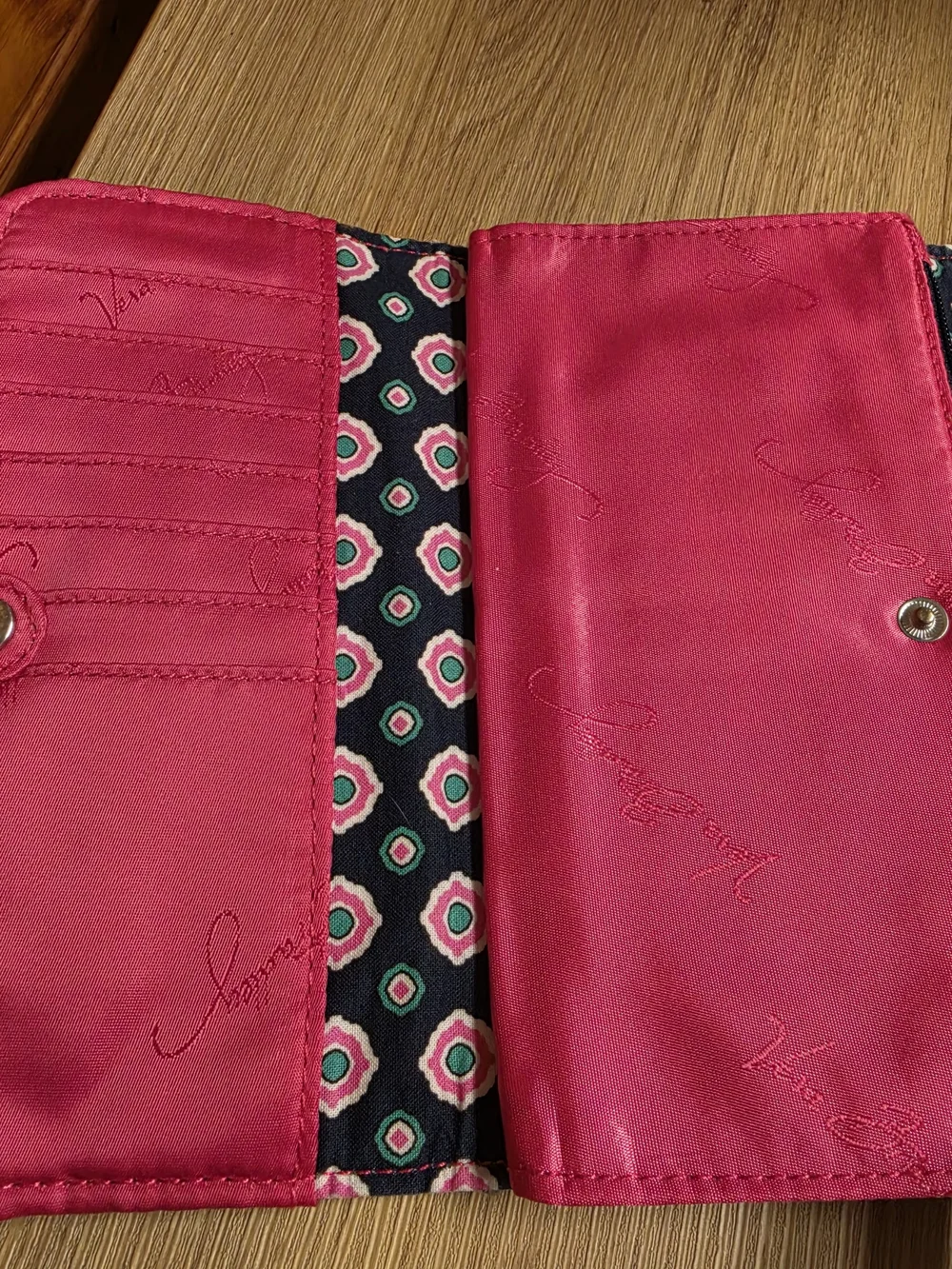 Vera Bradley Quilted Trifold Wallet Retired Petal Paisley